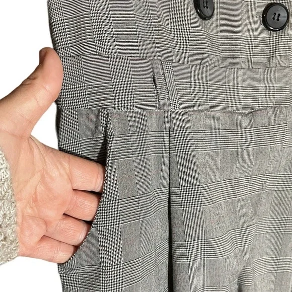 Vintage Yi Mei Er Short Sleeve Jumpsuit Office Black Gray Plaid Size Small - Picture 8 of 8